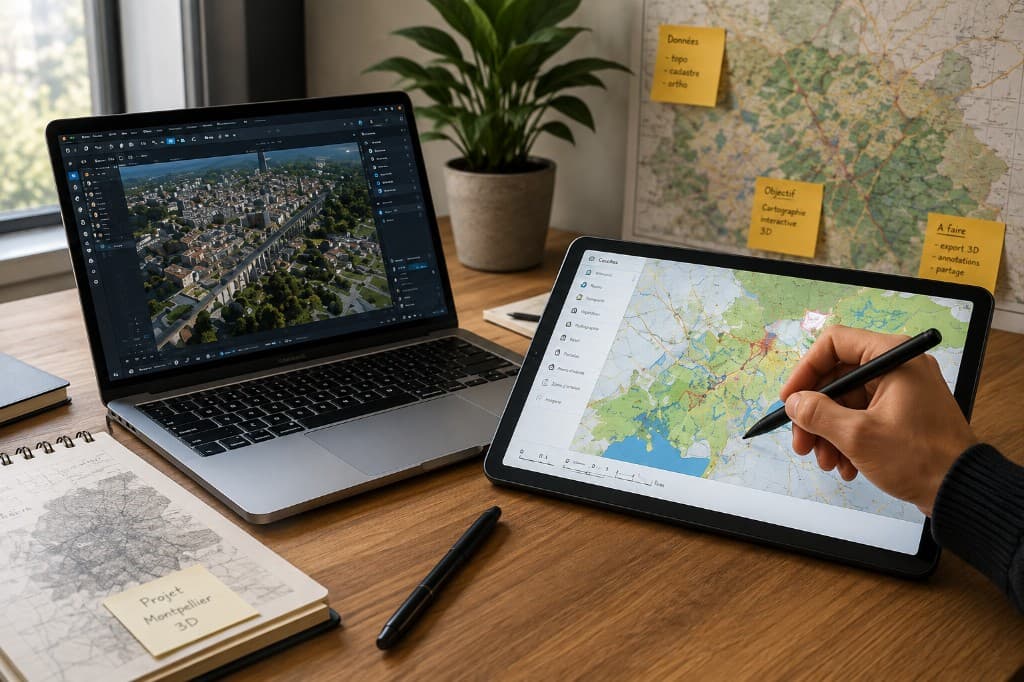 Atelier de cartographie 2D et 3D autour d'un projet de ville.